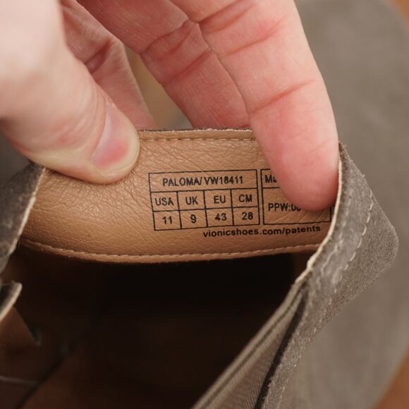 B#4/ Vionic Womens Paloma Wedge Ankle Booties Size 11 Taupe Suede - Picture 7 of 9